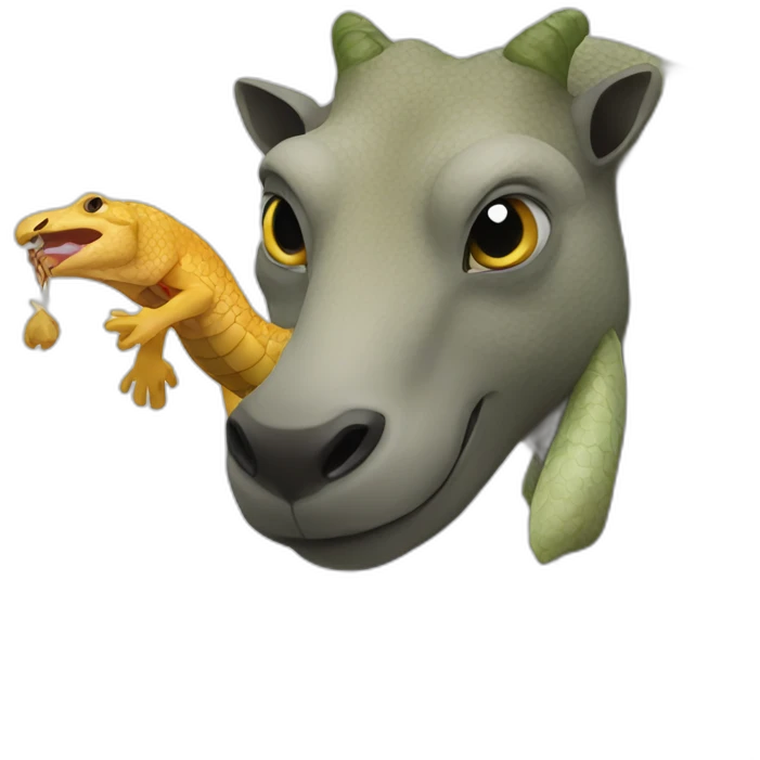 Komodo eats goat emoji
