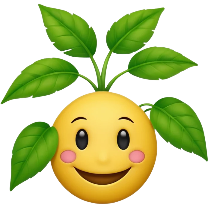 Smiley face with plant instead of eyes emoji