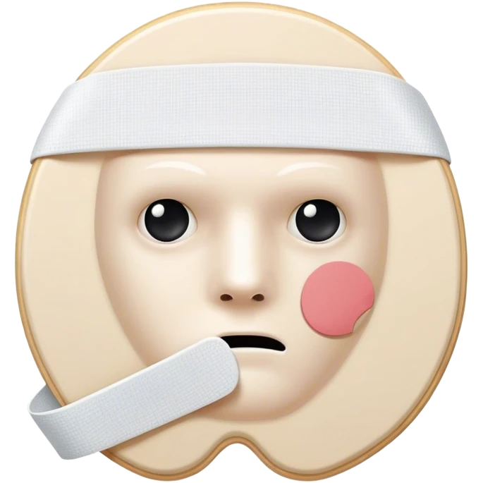 Sad and Injured Ping pong pad with bandages emoji