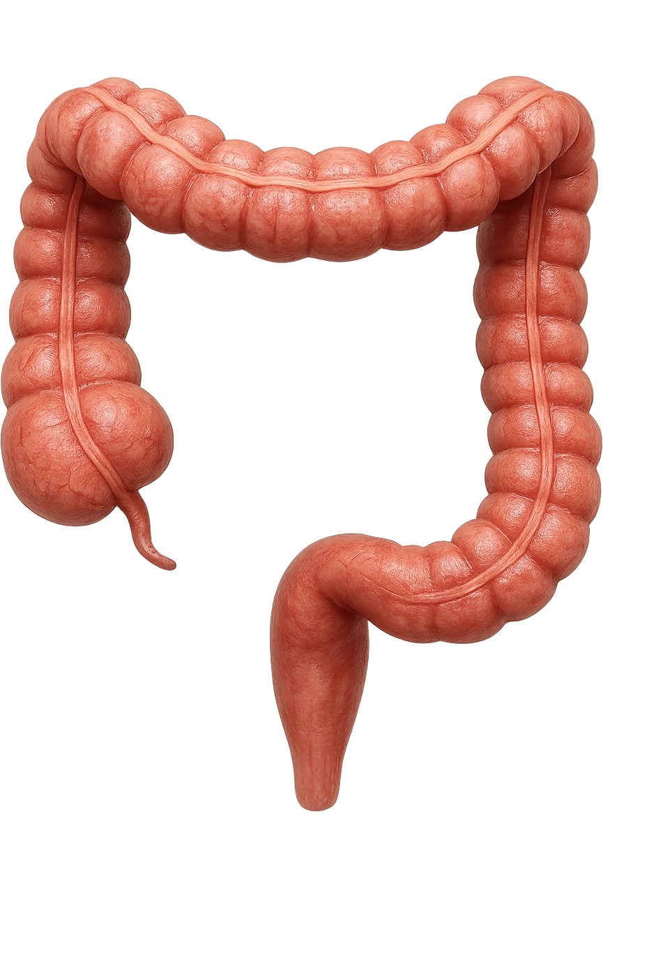 pezzetto di colon anatomico umano, iperrealistico 4k, isolato su sfondo bianco emoji