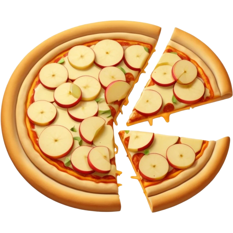 Cheese 🧀 pizza 🍕 salie with  cutting Apple pieces emoji