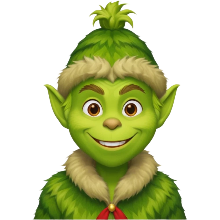Grinch in green fur coat emoji
