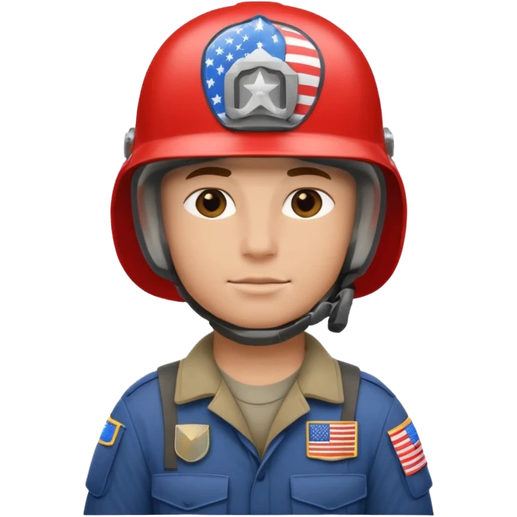 generate white american soldier with small usa flag on shoulder emoji