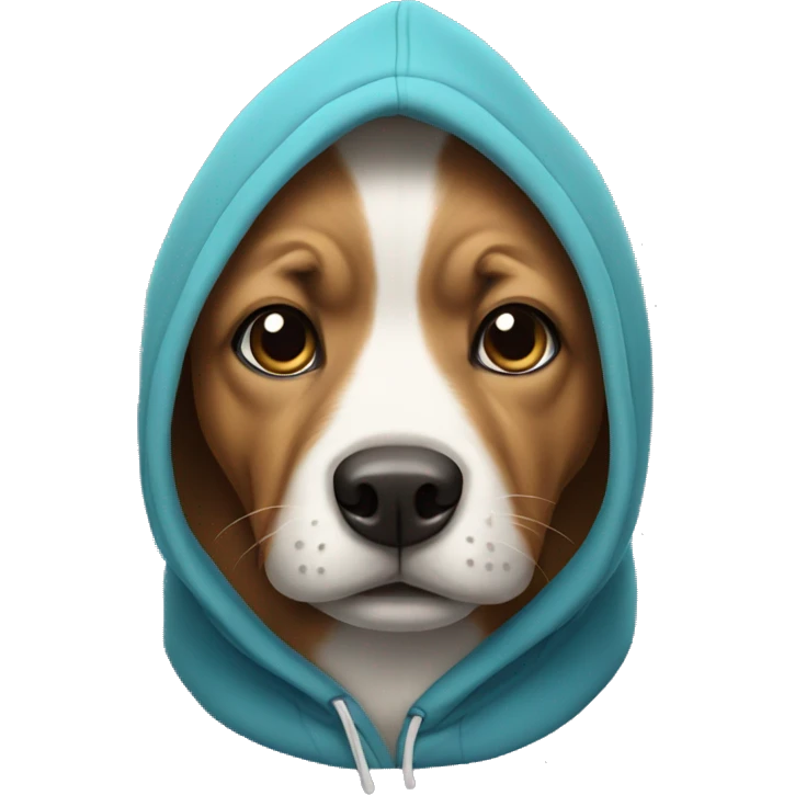 Dog wearing a hoodie emoji