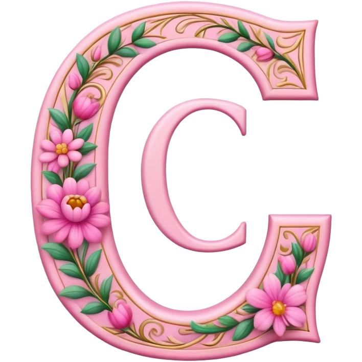 Pink, romantic, flowery, the letter “C” emoji