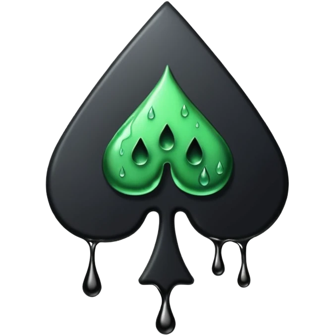 Ace of spades black slimey drip effect emoji