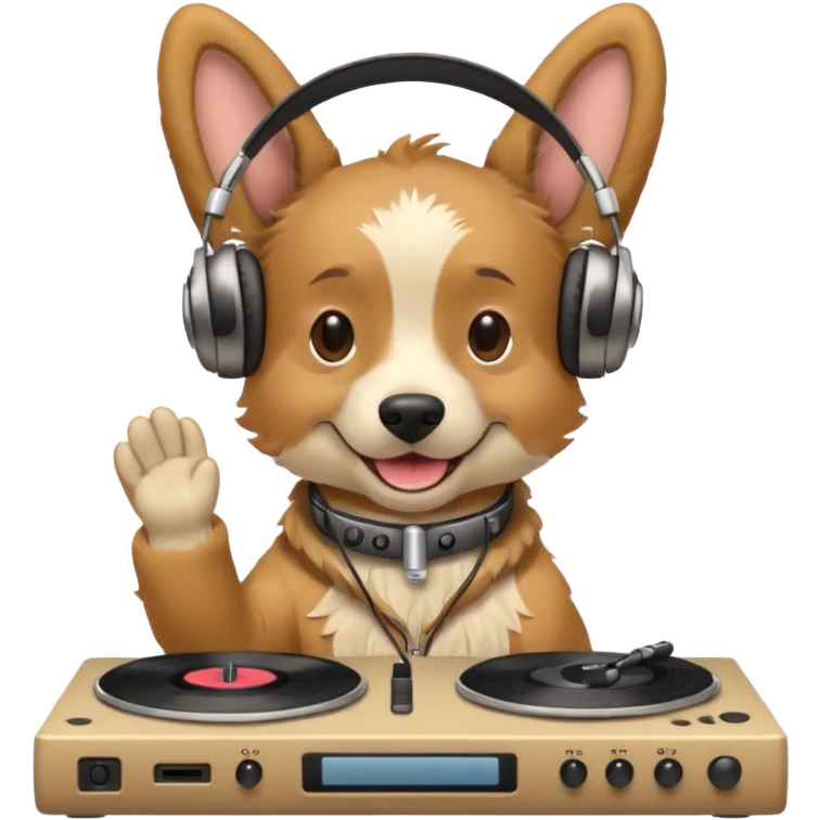 A dog as a dj  emoji