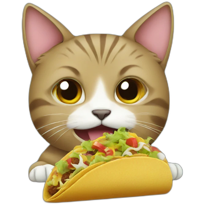 cat eating a taco emoji