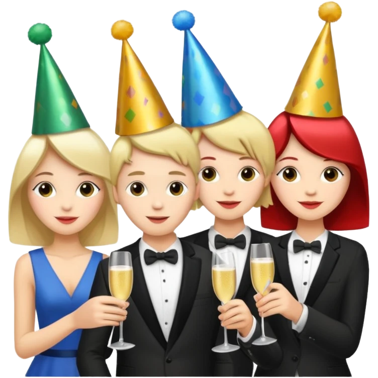 A dense crowd of mostly white adults at an afterwork party emoji