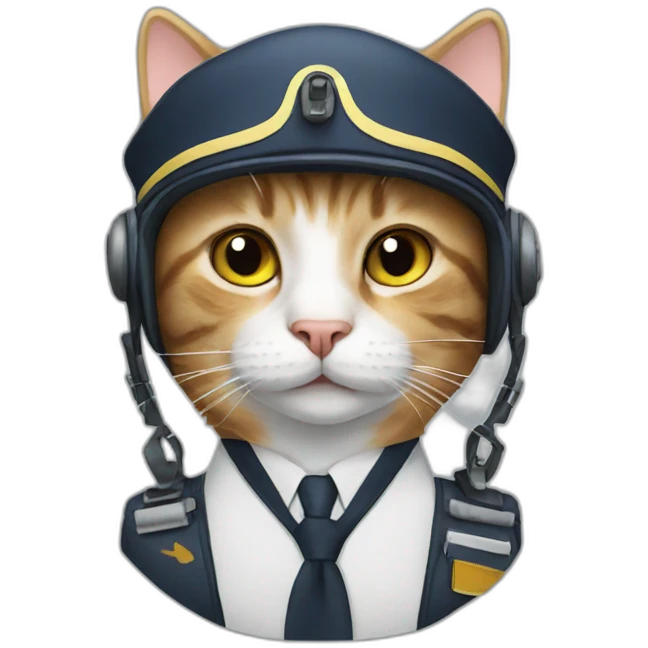 Cat in pilot emoji
