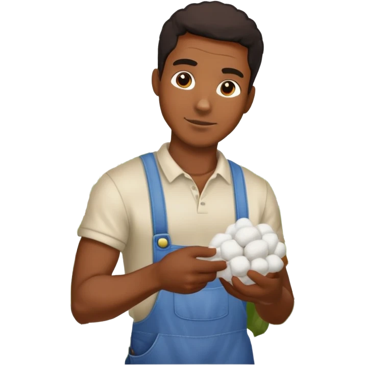 Black man picking Cotten emoji