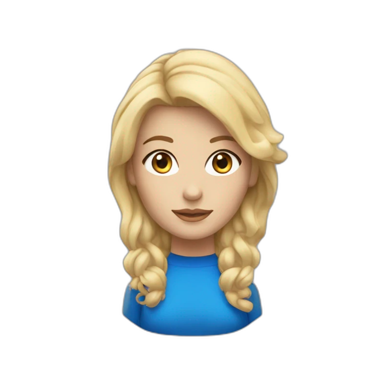 une femme avec des cheveux blonds aux yeux bleus emoji