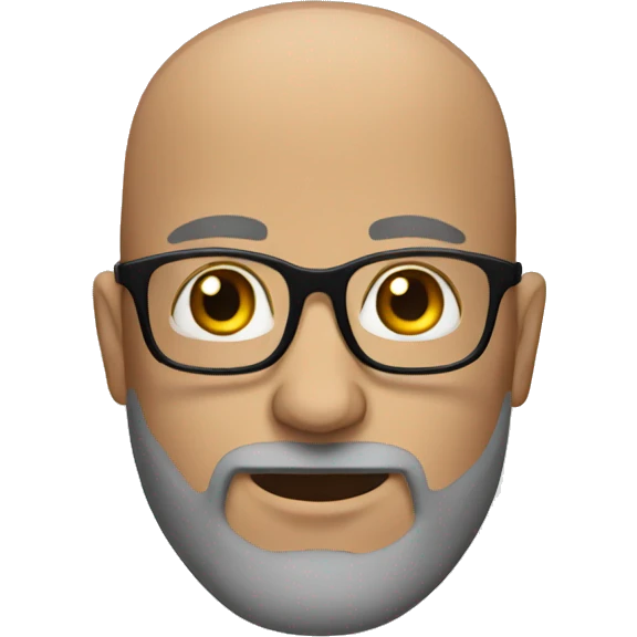 bald glasses bearded man emoji