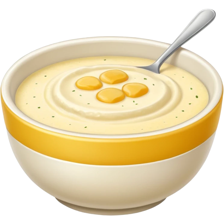a bowl of grits, minimal, no spoon, simple, clear emoji