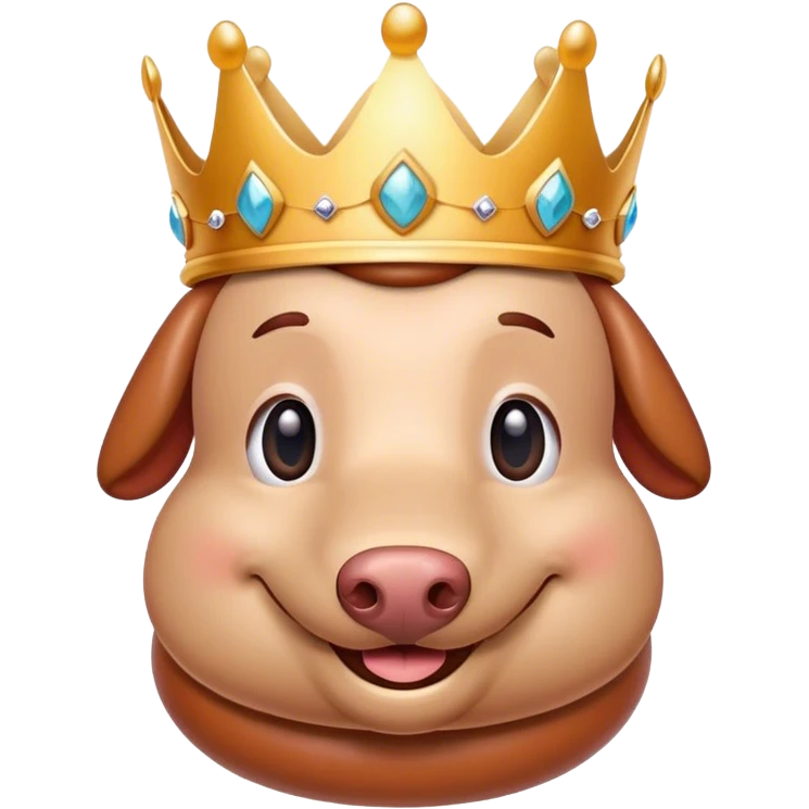 Smiling sausage wearing a crown emoji
