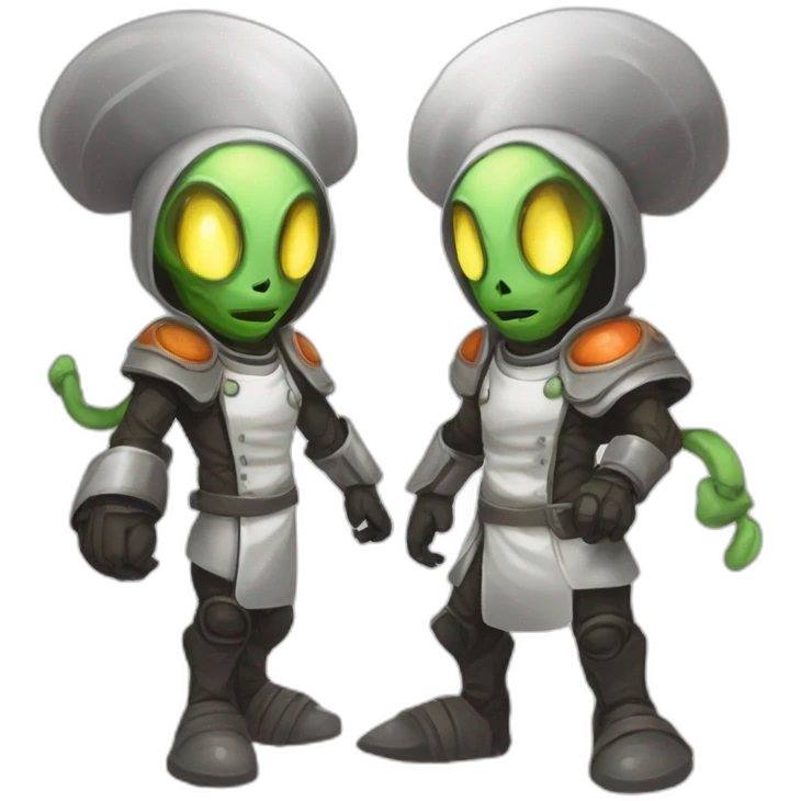 alien chef scifi roguelike rpg style inspired by slay the spire digital art emoji
