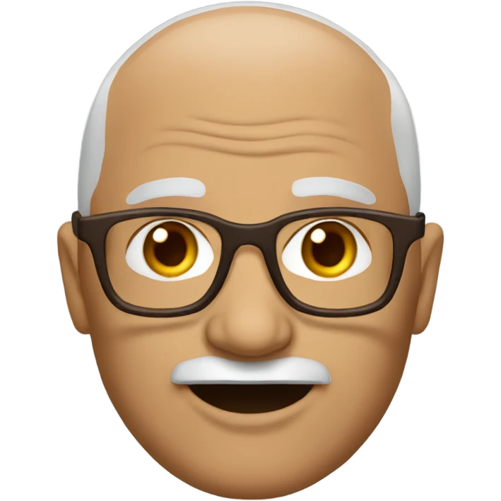 brown older man glasses bald  emoji