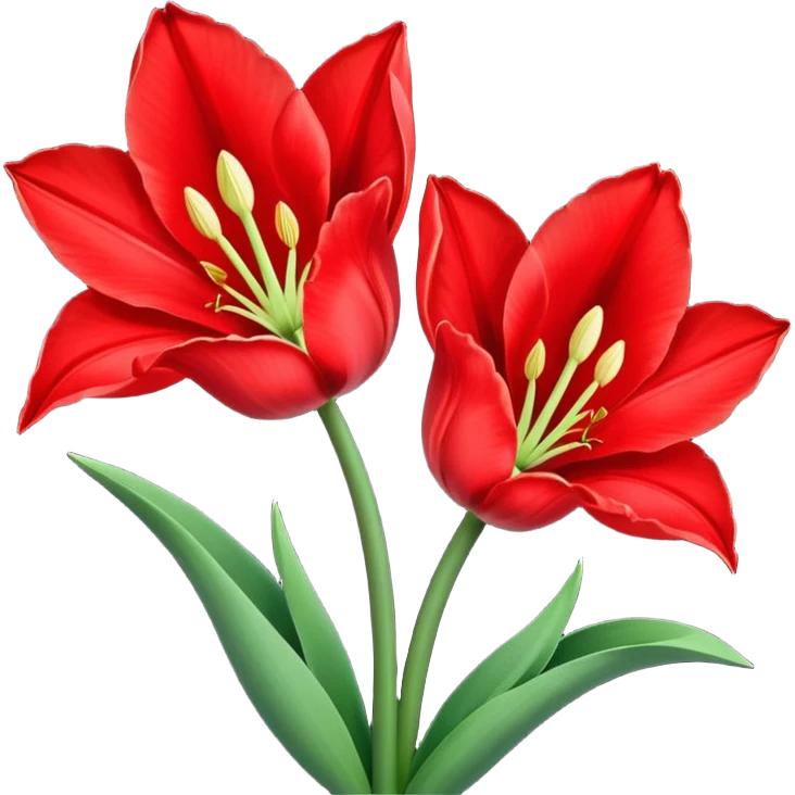 tulip flower with an amaryllis flower emoji