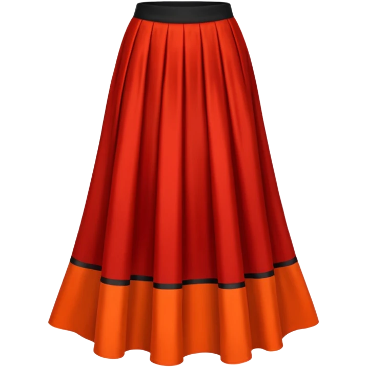 Long red black orange skirt emoji