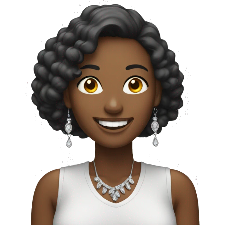 smiling woman with earrings indoors emoji