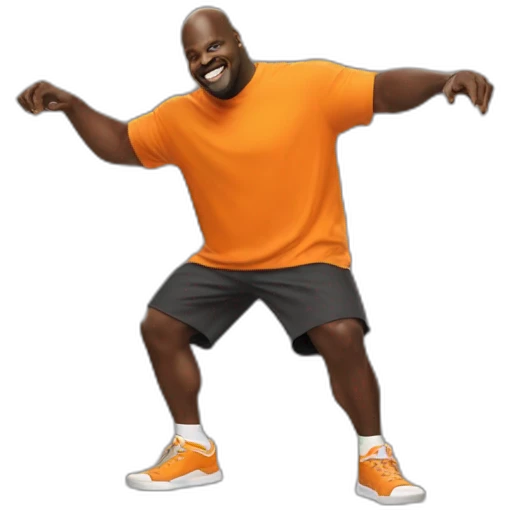 shaq'o neil dancing in a orange tshirt emoji