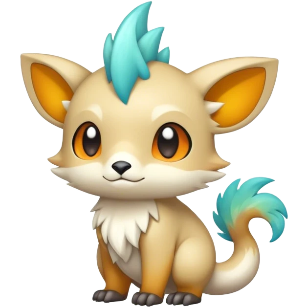 Cute cool colorful fantasy animal hybrid Fakemon full body emoji