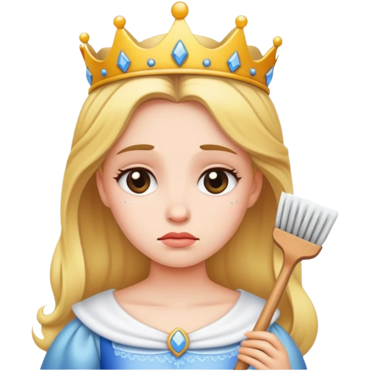 Princess sad and cleaning emoji