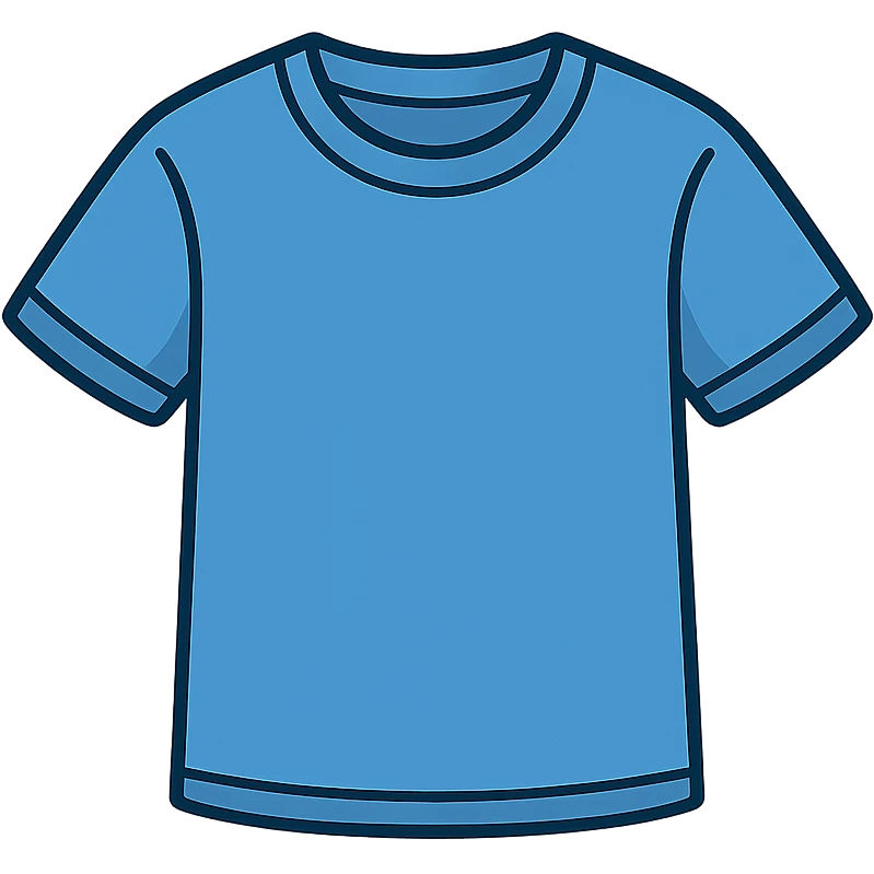 flat toon style blue t-shirt emoji
