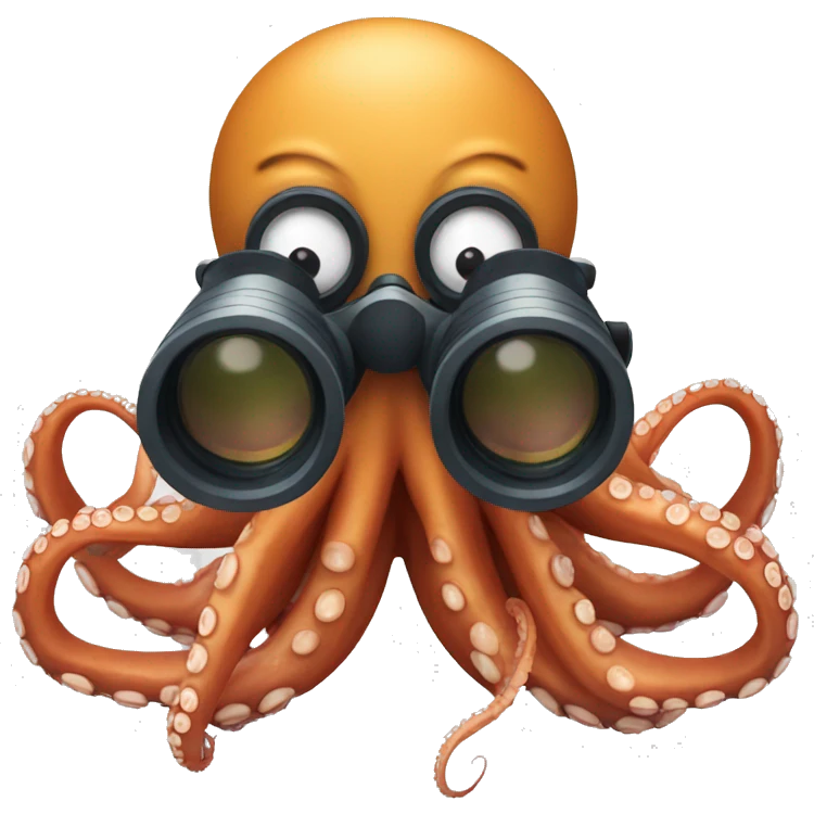 octopus with binoculars emoji