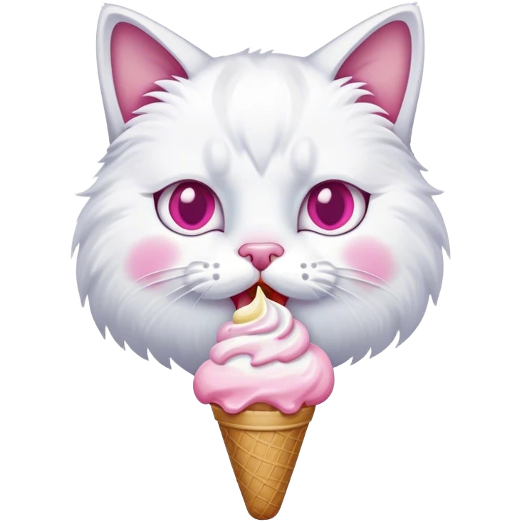 Cat eating ice cream emoji