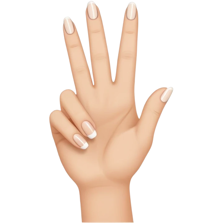 peace sign with french tip nails emoji