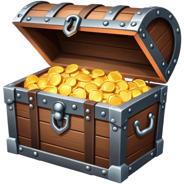 unlocked treasure chest glowing from the inside emoji