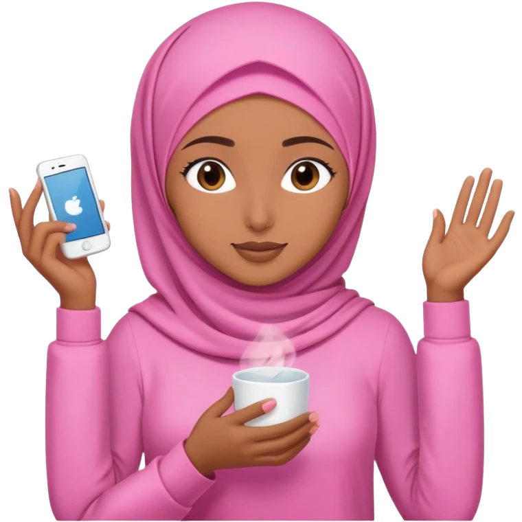 Hijabi girl pink self care  emoji