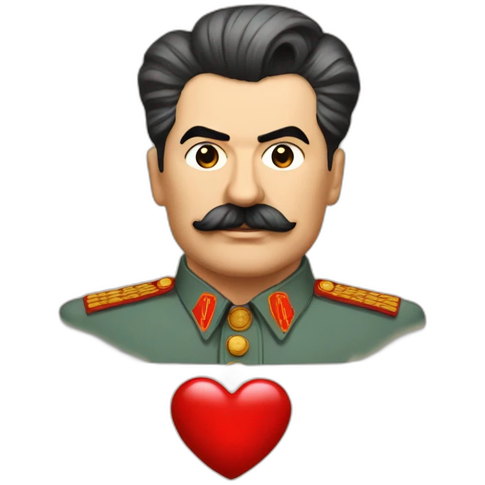 joseph stalin with an heart emoji
