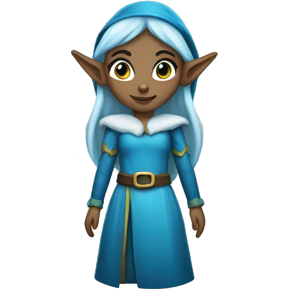 Blue female elf emoji