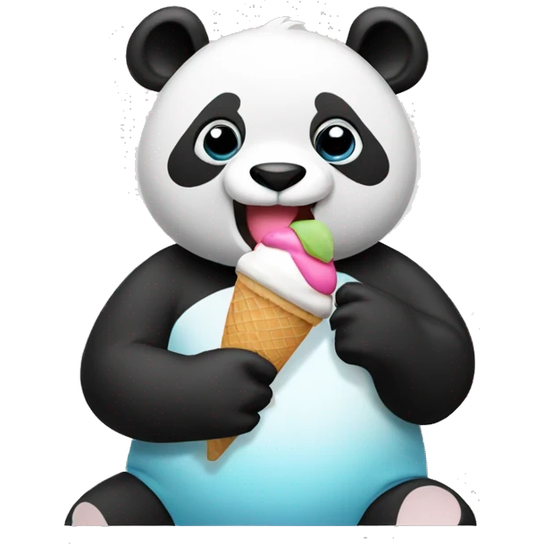 Panda eating ice cream emoji