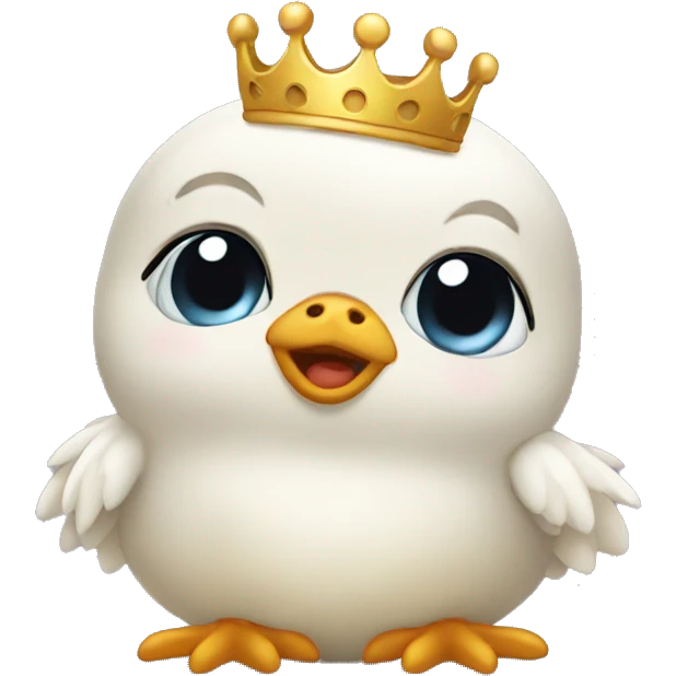 Cute animal chick crying with crown emoji