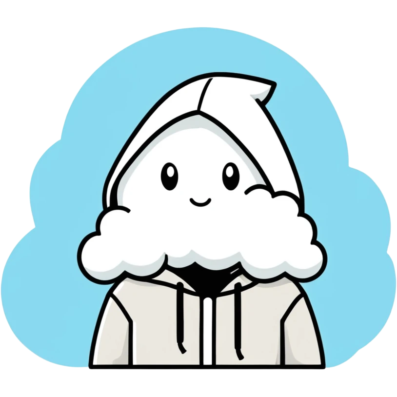 Cloud with a hoodie emoji