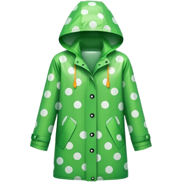 green polka dot raincoat emoji