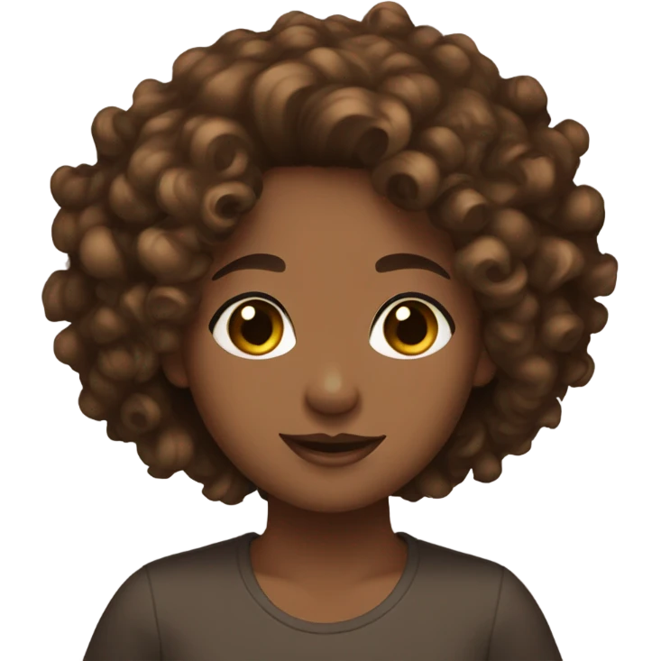 girl brown skin curly hair brown emoji