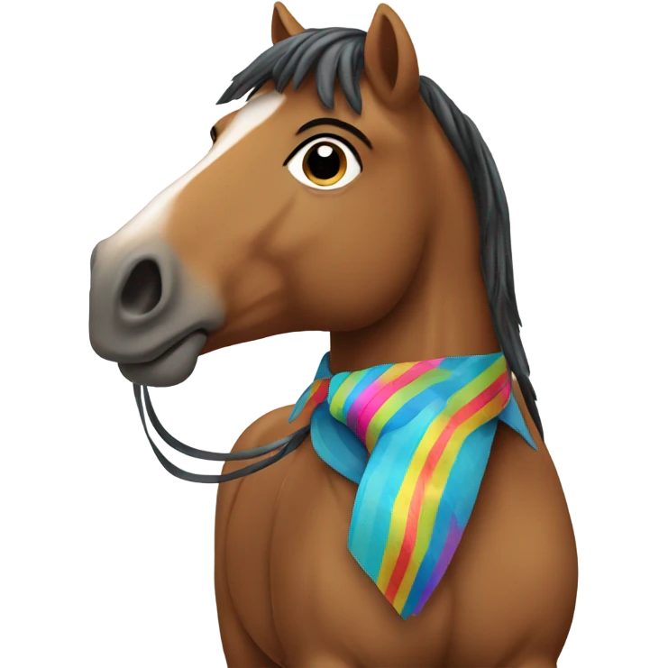 Horse wearing a tie emoji