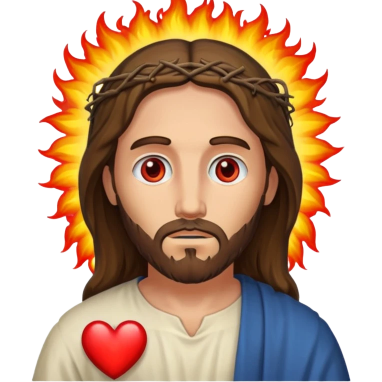 Jesus with burning Eyes an With hears  emoji