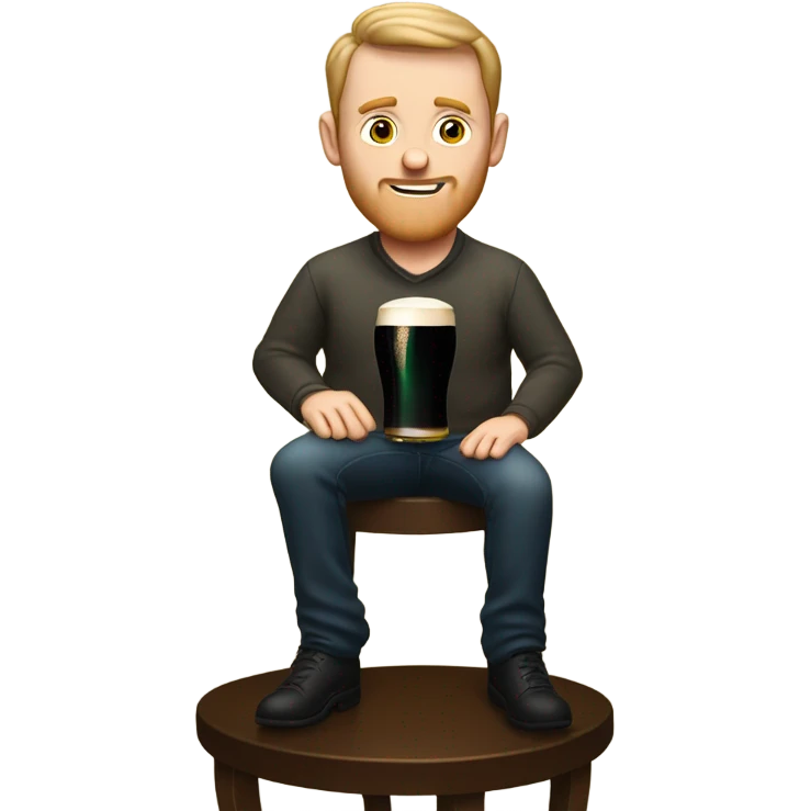 White man hammered drunk drinking Guinness in an Irish pub emoji