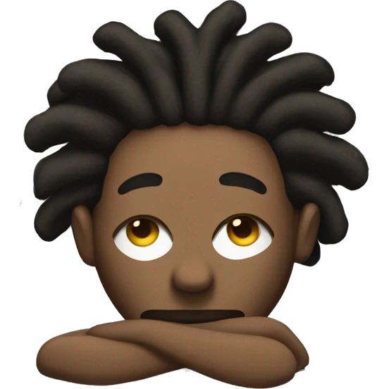 “Black man with dreadlocks, sick in bed emoji