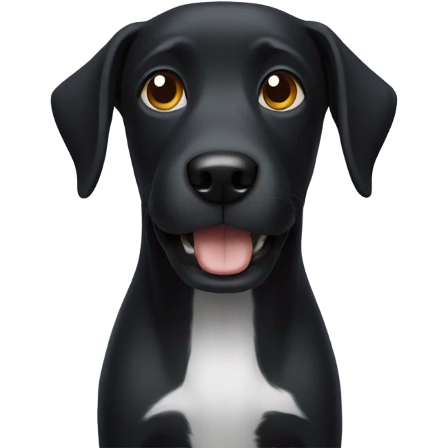 black dog with hands emoji