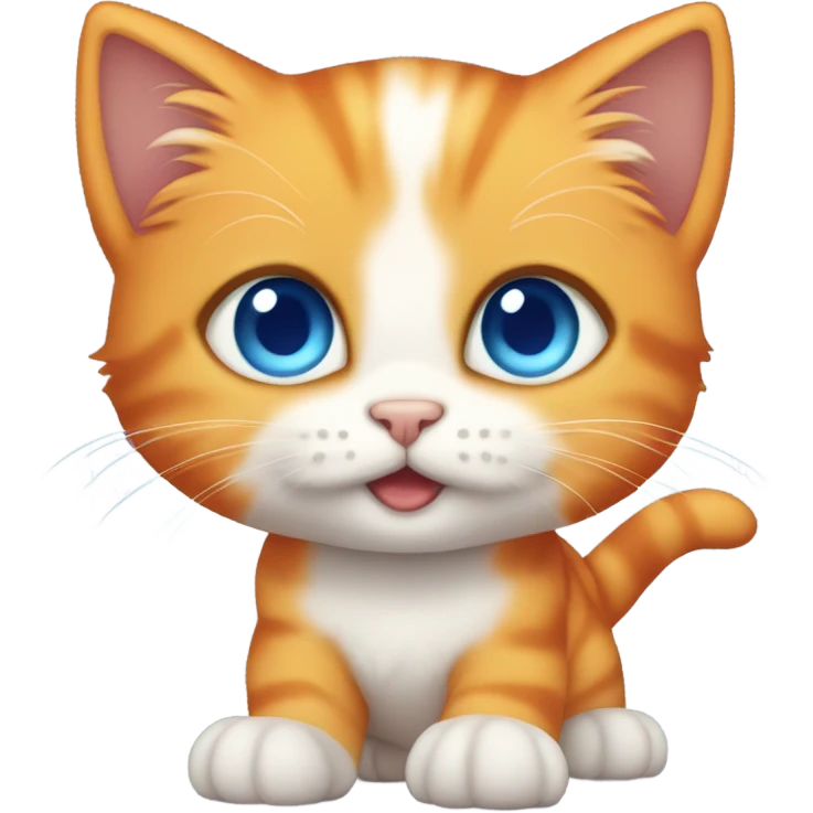 Orange kitten with blue eyes looking at me emoji