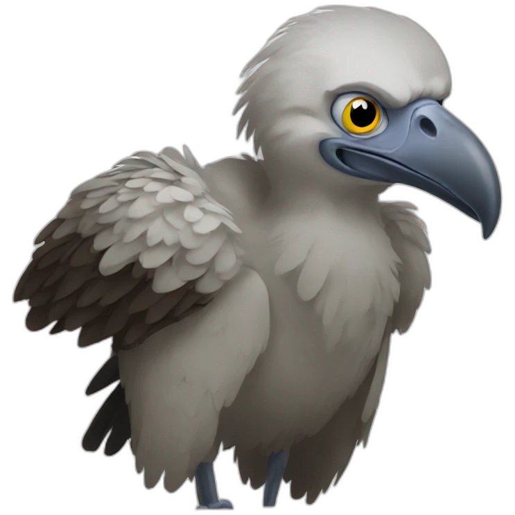 sneaky vulture with round beak emoji