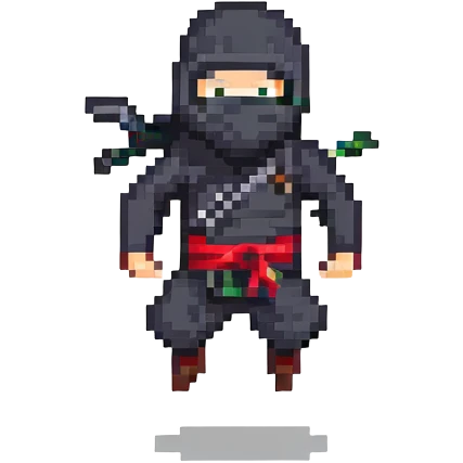masked ninja jumping emoji