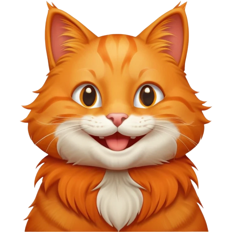 happy orange cat with big smile emoji
