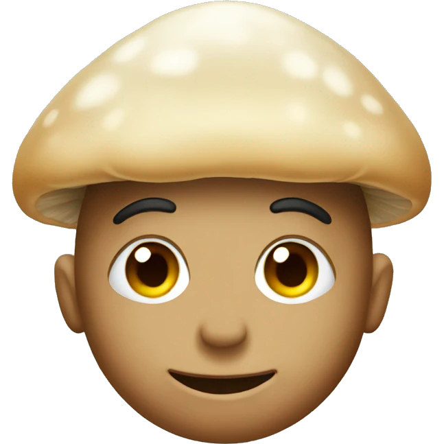 face with a mushroom instead of hair emoji
